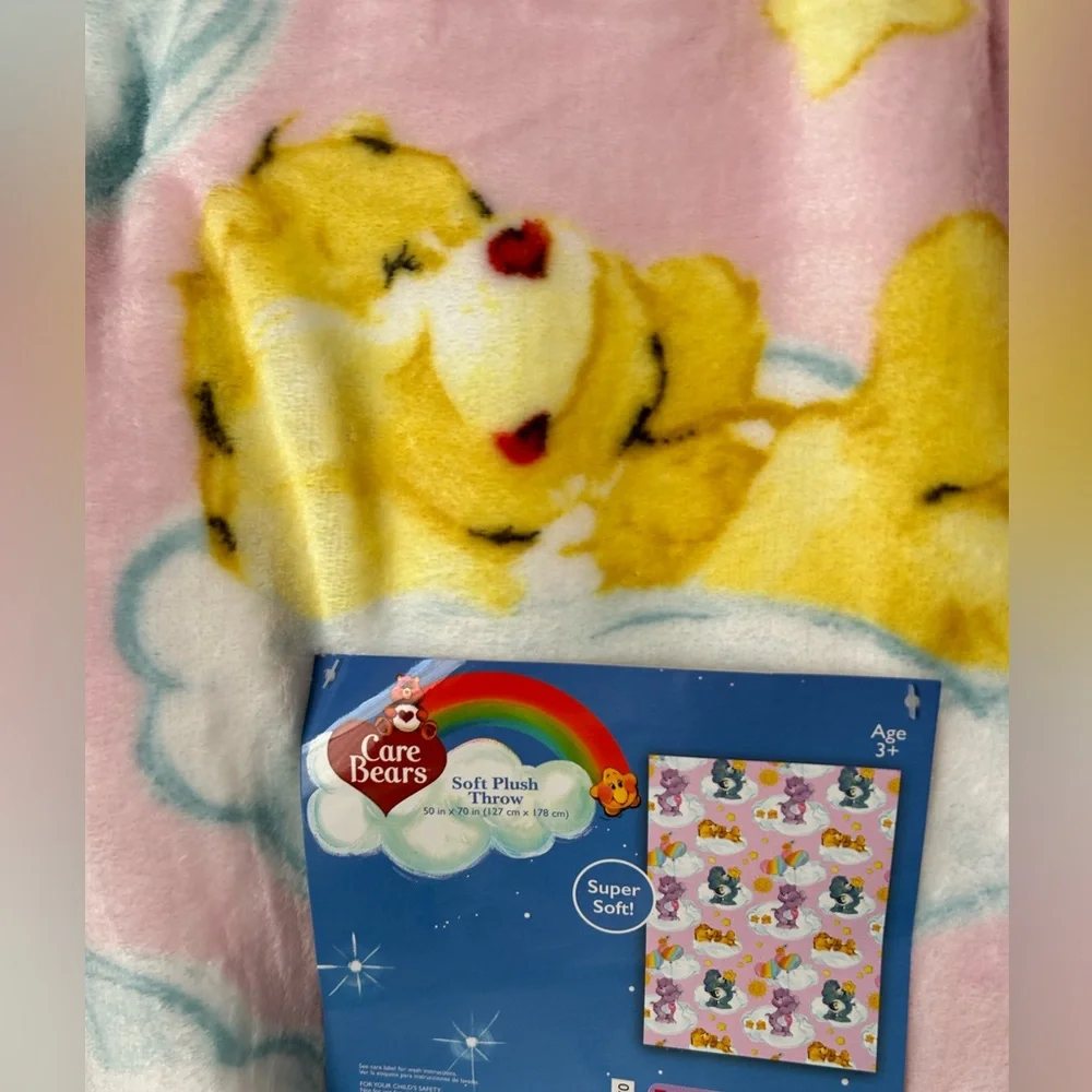 Care Bears Pastel Cloud Plush Throw Blanket